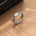 A33584 s990 silver vintage hollowed thai silver adjustable unique ring