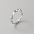 A43752 s925 sterling silver trendy sweet rhinestone butterfly ring