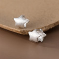 A38203 s925 sterling silver simple design double stars earrings