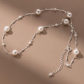 A40771 s925 sterling silver big artificial pearl elegant necklace