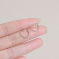 A34658 s925 sterling silver heartshape hoop simple heart ba earrings