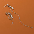 A34662 s925 sterling silver chic long tassel earrings