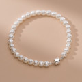 A40953 s925 sterling silver artificial pearl charm elegant bracelet