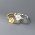 A46184 s925 sterling silver hot simple rhinestone circle ring