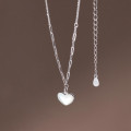 A37252 s925 sterling silver shell heart pendant necklace