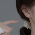 A35862 s925 sterling silver cute stars earrings