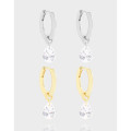 A42413 design teardrop cubic zirconia sterling silver s925 earrings