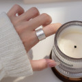 A38303 s925 sterling silver wide bar grade elegant ring