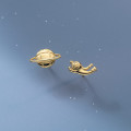 A36385 s925 sterling silver cute asymmetric earrings