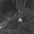 A34073 s925 sterling silver chic geometric oval necklace