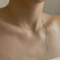 A43838 s925 sterling silver bead simple geometric necklace