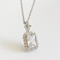 A32873 s925 sterling silver geometric cubiczirconia necklace