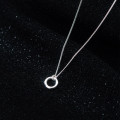 A34031 s925 sterling silver circle necklace