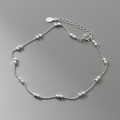 A42863 s925 silver fashion simple square charm design bracelet