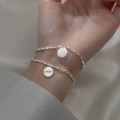 A33346 s925 sterling silver silver charm bracelet