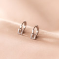 A36629 s925 sterling silver fashion unique simple square chic sparkling earrings