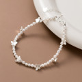 A43522 s925 silver trendy sweet unique butterfly pearl charm bracelet