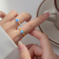 A38400 s925 sterling silver artificial opal circle twist elegant ring