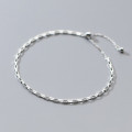 A34946 s925 sterling silver square charm bracelet
