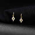 A44684 s925 sterling silver dainty simple rhinestone rhombic stud earrings