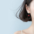 A38159 s925 sterling silver rhinestone heartshape elegant cute earrings