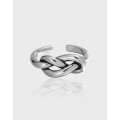 A38654 twist vintage s925 sterling silver rope adjustable ring