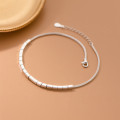 A33336 s925 sterling silver anklet simple square geometric anklet chic bracelet