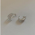 A43841 sterling silver cubic zirconia stud simple elegant earrings