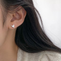 A44175 s925 sterling silver sweet heart stud extra elegant simple earrings