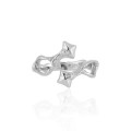 A43937 hollowed rhinestone simulatedring s925 sterling silver adjustable ring