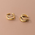 A35553 s925 sterling silver doublelayer bar clipon simple cute chic earrings