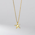 A36736 s925 sterling silver simple cute irregular starfish necklace