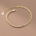 A37828 s925 sterling silver rhinestone charm grade elegant bracelet