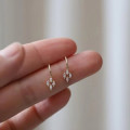 A44994 s925 sterling silver sweet dainty simple rhinestone rhombic stud earrings