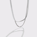 A35308 s925 sterling silver doublelayer necklace