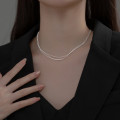 A34113 s925 sterling silver multilayer layered design necklace