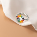A34338 s925 sterling silver smile colorful sun ring