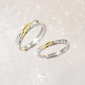A45950 s925 sterling silver trendy sweet gold ring