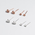 A44630 s925 silver symmetric stone stud gold minimalist earrings
