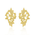 A44219 hollowed matte finish stud s925 sterling silver unique earrings
