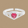 A45085 heart corundum sterling silver s925 heartshape cubic zirconia ring