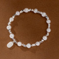 A40164 s925 sterling silver pearl charm design elegant unique bracelet