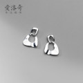 A31722 s925 sterling silver simple chic hollowed geometric earrings