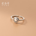 A34420 s925 sterling silver fashion silver smilingface trendy sweet cut ring