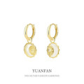 A37102 925 sterling silver sun shell earrings