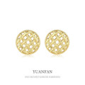 A35671 s925 sterling silver braided hollowed small design earrings
