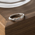 A44747 silver dainty simple elegant fashion rhinestone twist ring