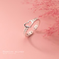 A32084 s925 sterling silver trendy hollowed heart chic ring