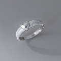 A46003 s925 sterling silver dainty simple elegant fashion heart ring