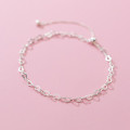 A34956 s925 sterling silver heart charm bracelet